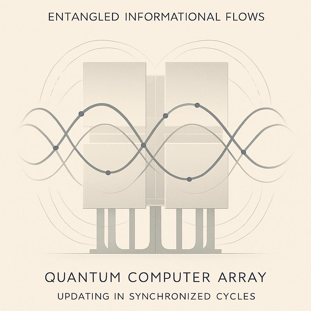 Quantum Computer Array: Updating in Synchronized Cycles.